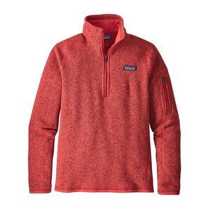 Patagonia Women’s Better Sweater 1/4 Zip Pullover Fleece in Tomato